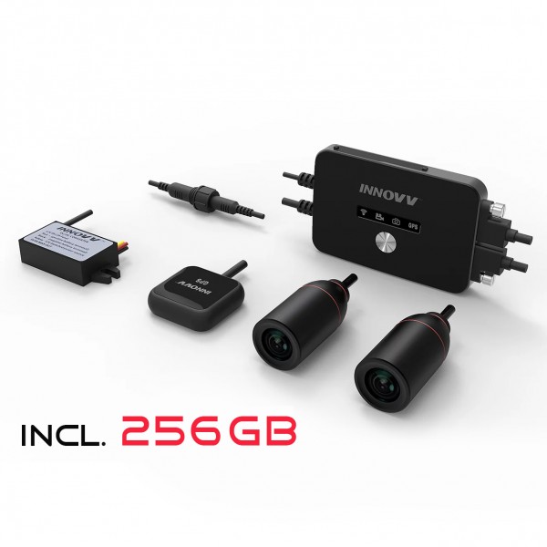 Innovv K2 256GB Dual Channel Motorcycle camera system, WiFi, GPS, 2 x 1080p SONY IMX323 CMOS Sensor